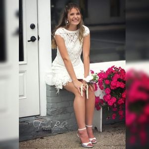 Short ivory lace dress